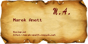 Marek Anett névjegykártya